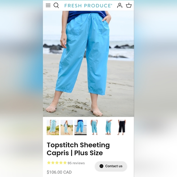 FRESH PRODUCE Brand Cotton Capris - Size 3X - Picture 5 of 5
